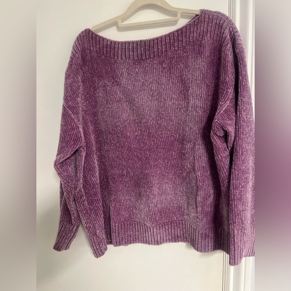 Tommy Bahama Off-the-Shoulder Purple Sweater
